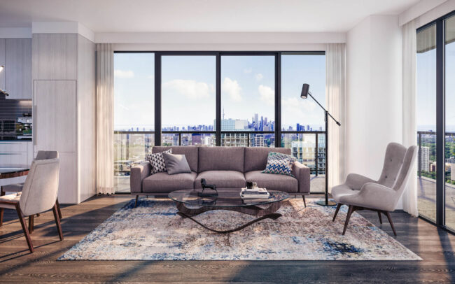 Custom living room design completed in a Toronto home by IQhome